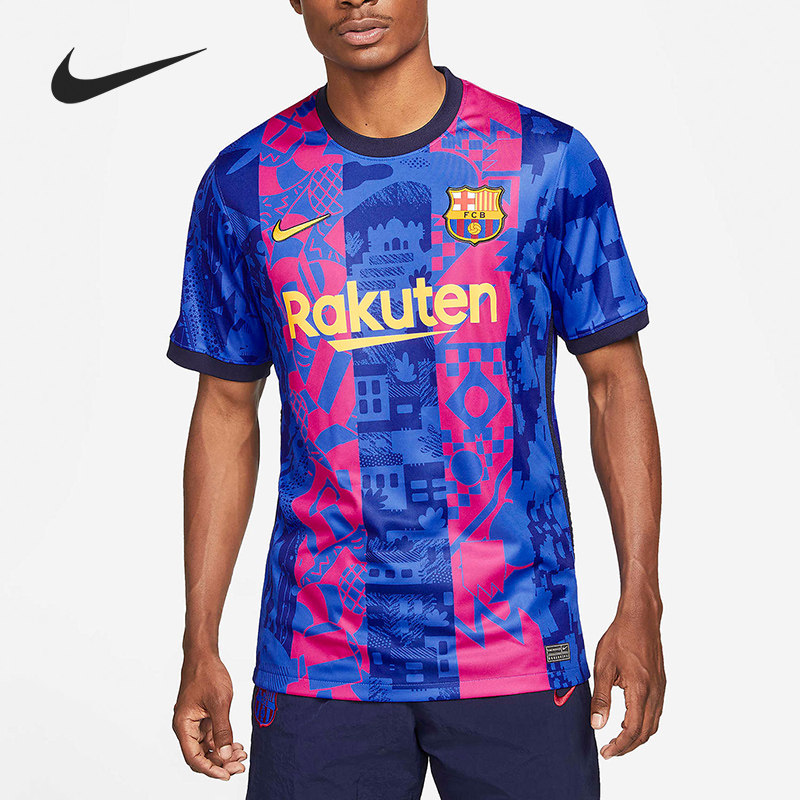 Nike/耐克正品巴塞罗那足球男子运动休闲短袖T恤 DB5896-406