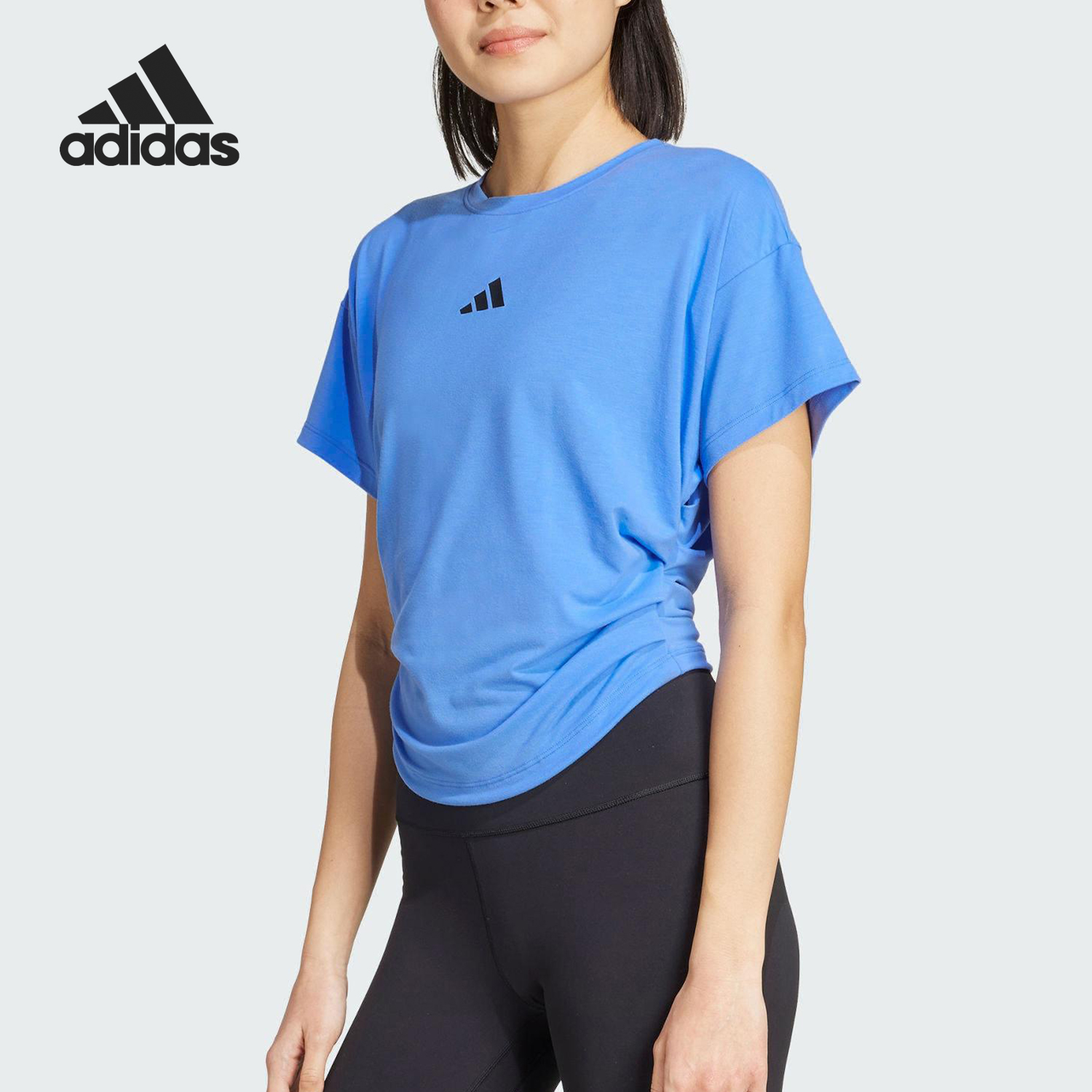 Adidas/阿迪达斯正品POWER T-SHIRT女士短款露腰短袖JX1192