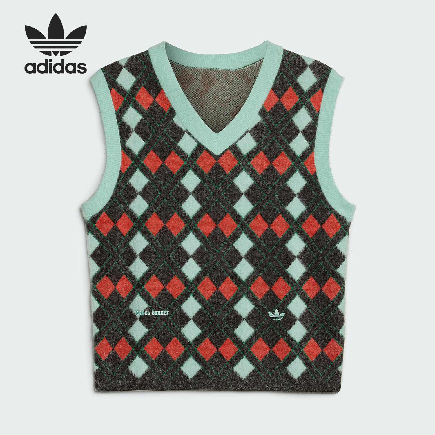 阿迪达斯男士针织马甲背心