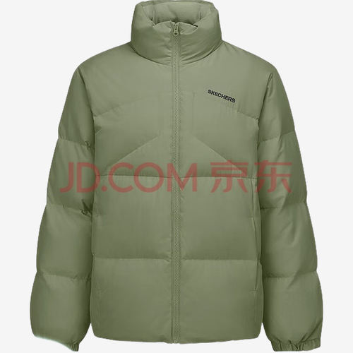Skechers斯凯奇正品男立领梭织拉链长袖羽绒服L425M063-0018