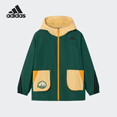 Adidas JKT小童双面穿拼接连帽外套JN9580 阿迪达斯正品
