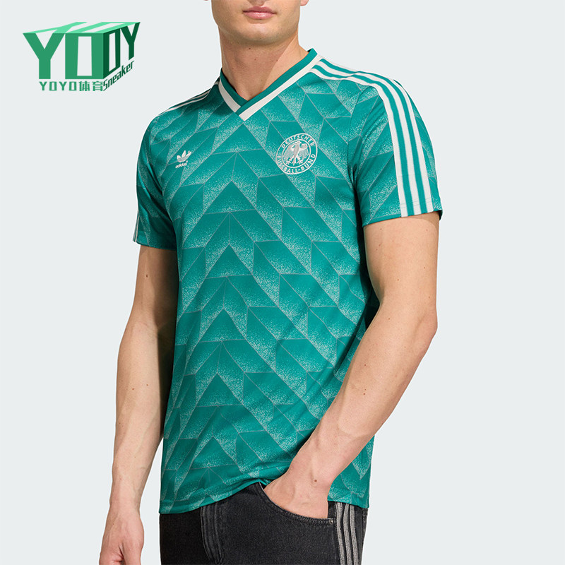 Adidas/阿迪达斯正品德国队190年客场经典足球衫短袖球衣KD3999
