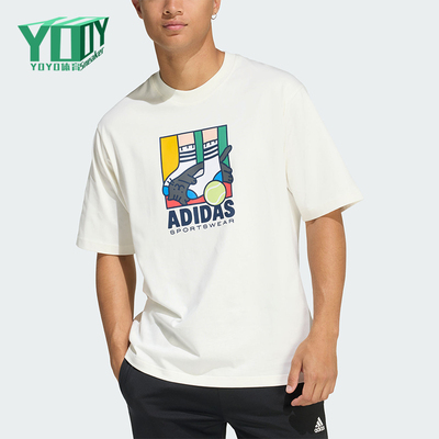 Adidas/阿迪达斯正品2026年夏季 男士卡通经典运动短袖T恤KE4341