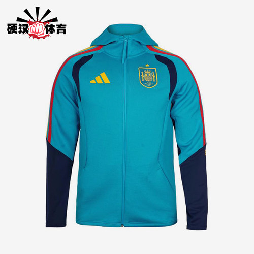 Adidas/阿迪达斯正品新款男蓝藏蓝色足球经典连帽夹克外套KS5202