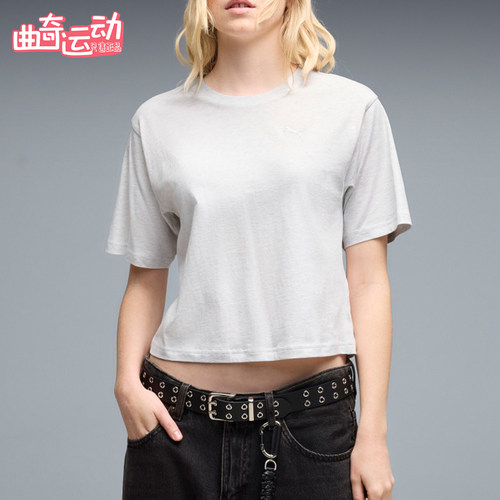 Puma/彪马正品女士刺绣宽松运动休闲圆领短袖T恤696096-05