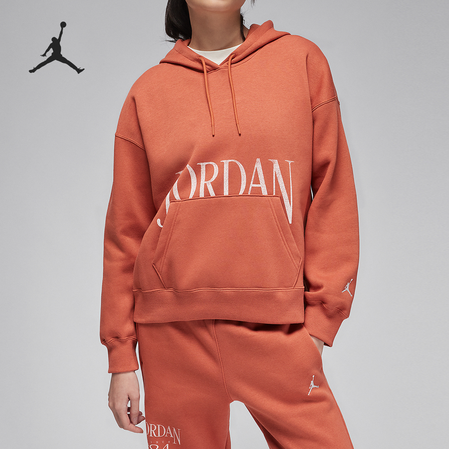 Nike/耐克正品JORDAN女士新款连帽针织卫衣套头衫FN5435-209