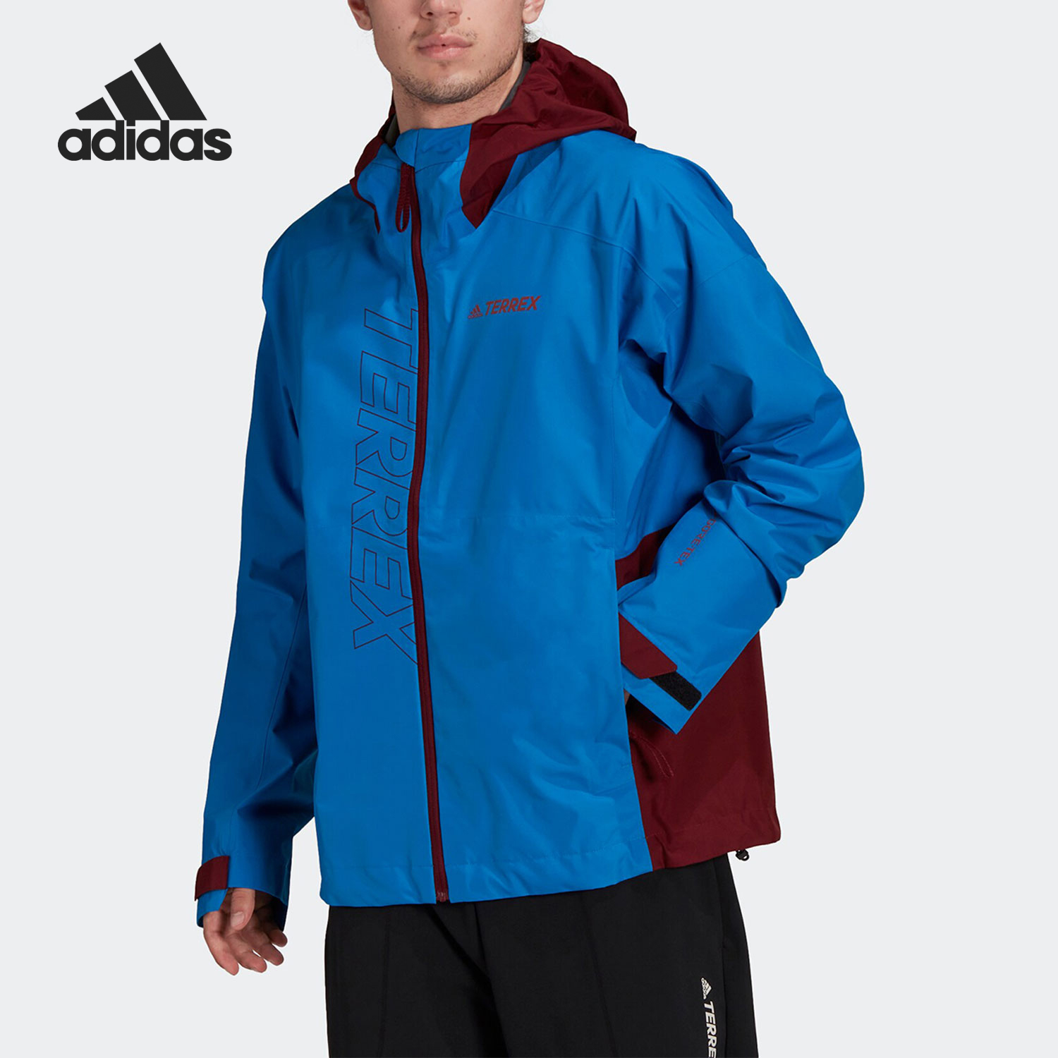 阿迪达斯男士户外冲锋衣外套