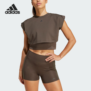 TK女士运动健身短袖 Adidas BOXY POWER IW3187 阿迪达斯正品