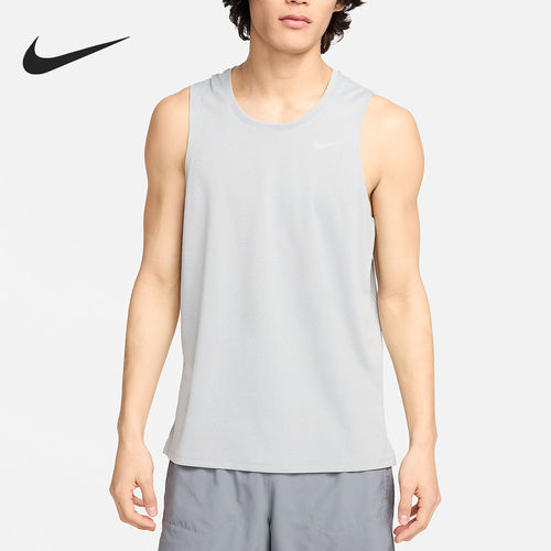 Nike/耐克正品2025男士圆领透气网眼跑步背心T恤DV9322-097