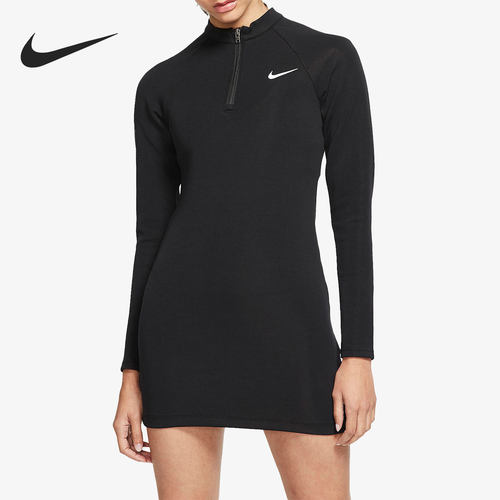 Nike耐克正品女款半拉链套头运动日常通勤长袖T恤CJ6349-010