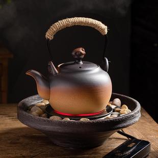 陶瓷烧水壶电陶炉煮茶器复古柴烧粗陶电热养生壶功夫茶具家用客厅