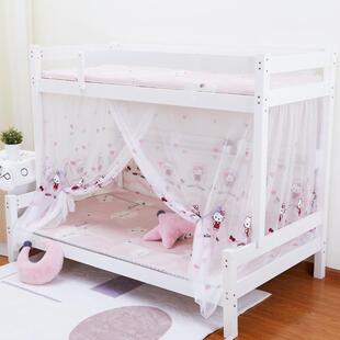 1.2m1.5米 子母床魔术贴儿童蚊帐下铺专用梯形家用高低床带书架款