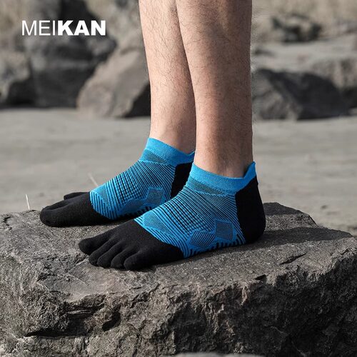 MEIKAN美看7A抗菌徒步袜男袜马拉松袜跑袜步五指袜防滑运动袜3双