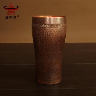 纯手工加厚紫铜纯啤酒杯咖啡机接粉铜杯养生杯铜杯子冷饮杯饮料杯
