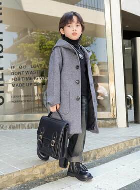 男童锦贵娇子2025秋冬加厚毛呢大衣韩版中长款男孩洋气潮