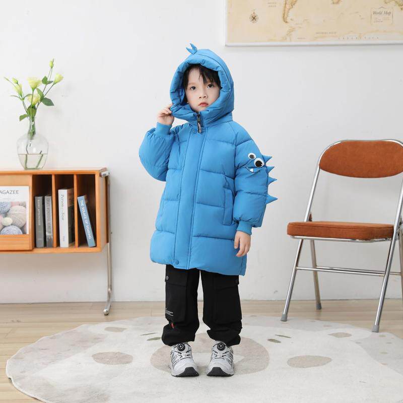 冬季新款儿童中长款羽绒棉服男童加厚女童洋气宝宝外套小童棉袄