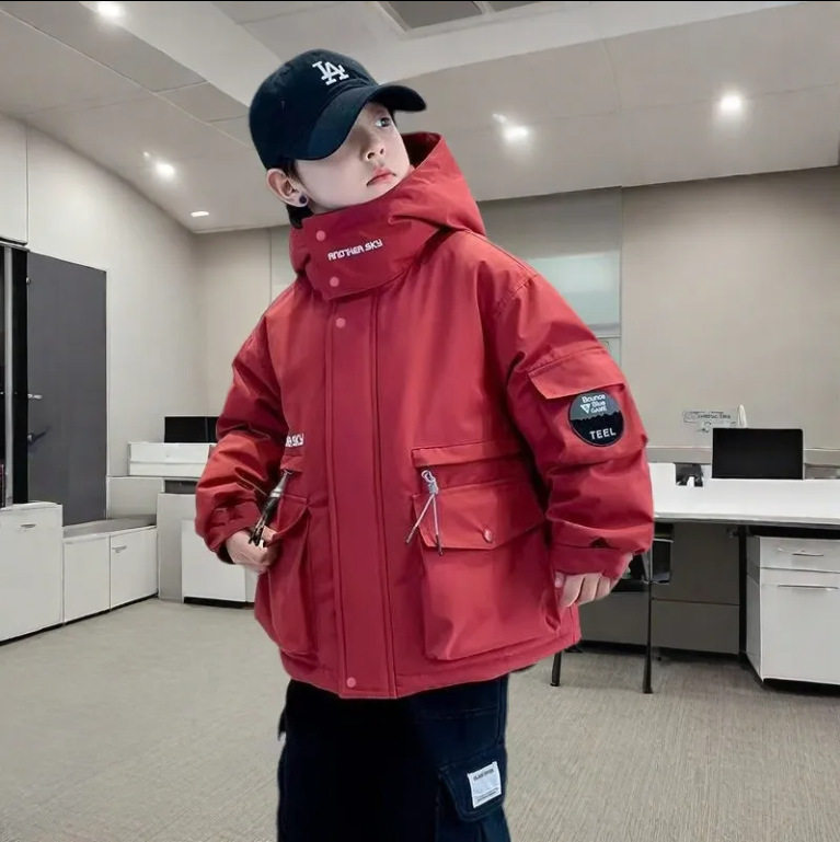 男童冬季新年冲锋衣工装棉服2024冬装加厚保暖外套校服加厚防寒,童装/婴儿装/亲子装,棉袄/棉服,淘宝优惠券,粉丝福利购,淘宝优惠卷