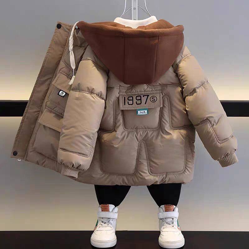 儿童冬装羽绒棉服2026新款韩版加绒棉袄男童加厚棉衣休闲外套帅气