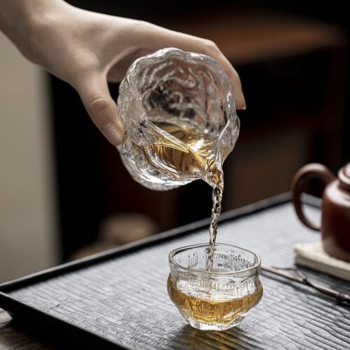 草木祠水晶玻璃公道杯琉璃手工茶海分茶K器匀杯功夫茶具公杯加厚