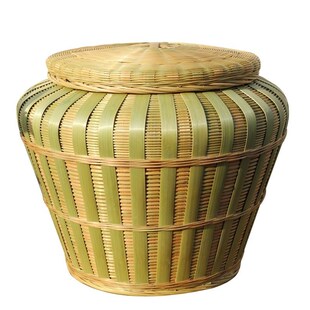 手工精编竹编筐有盖竹篮子收纳盒茶叶篓竹篓婚庆礼品X零食水果筐