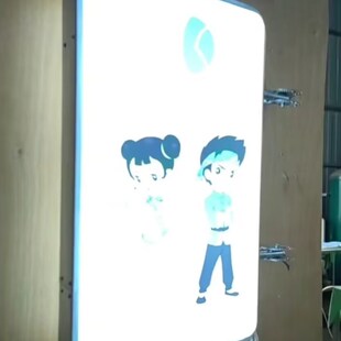 可折叠单双面灯箱悬挂式吸塑平面广告牌圆方异形亚U克力户外侧招