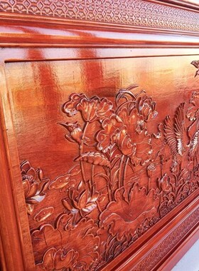 东阳中式b木雕挂件实木雕花板镂空浮雕客厅装饰背景墙画牌匾定做