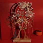 重工团扇新娘结婚扇doiy材料包手工中式 秀禾服喜扇婚礼高级感扇子