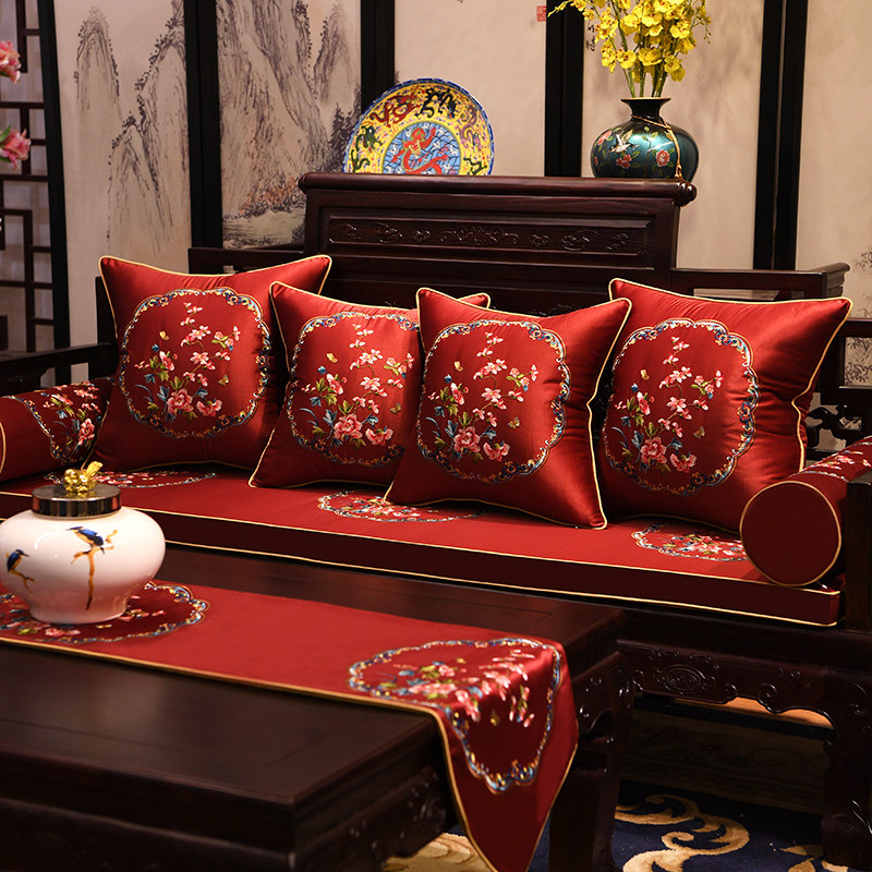 中式坐垫红木沙发垫罗p汉床五件套垫子订做防滑海绵垫餐椅垫茶椅,居家布艺,椅垫,淘宝优惠券,粉丝福利购,淘宝优惠卷