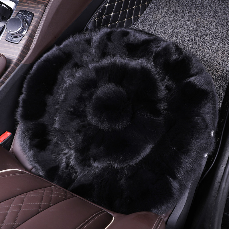 冬季狐狸毛汽车坐垫皮毛一体羊毛绒座垫I女无靠背三件套公主请上