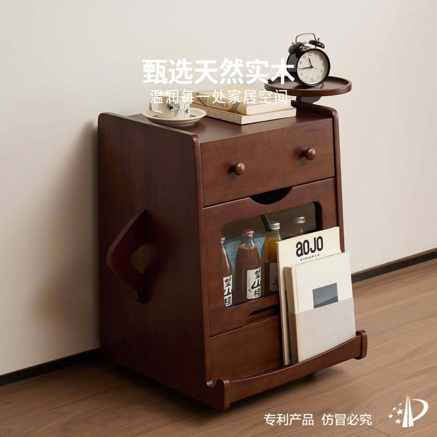 实木可移小推车置物架家用客厅动放书零水食茶沙边发几床头柜,住宅家具,移动边几/推车,淘宝优惠券,粉丝福利购,淘宝优惠卷