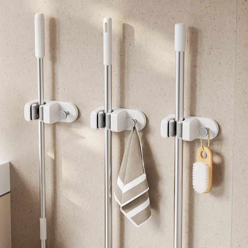 整理师推荐拖把壁挂夹拖把挂钩免打孔卫生间门后粘贴拖把强力承重,收纳整理,挂钩/粘钩,淘宝优惠券,粉丝福利购,淘宝优惠卷