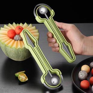 三合一瓜瓤挖西瓜球勺挖球器水果雕花刀水果神器西瓜工具套装造型