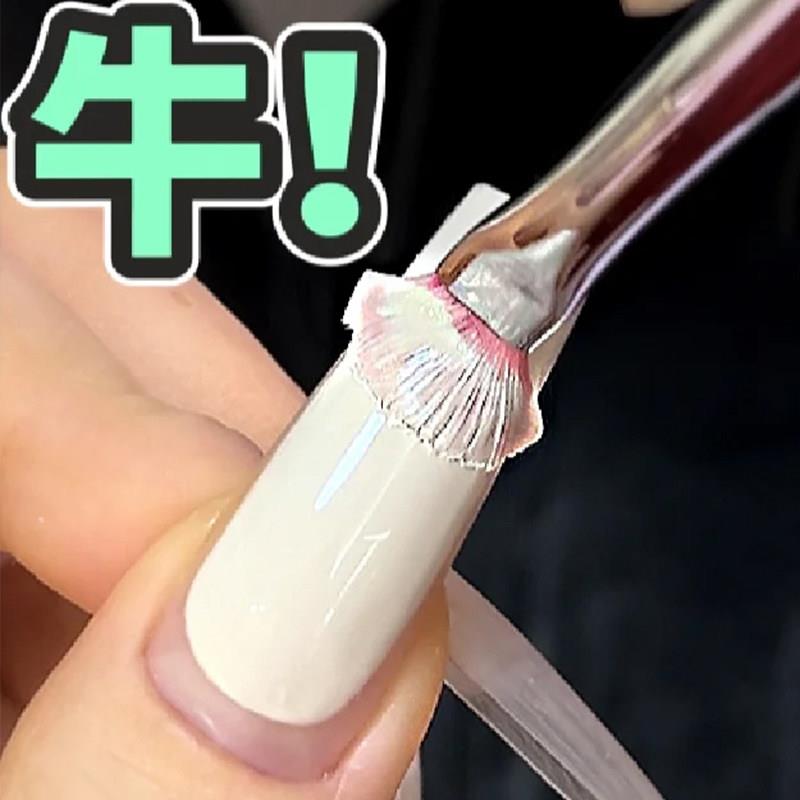日式渐式大方圆美甲宽笔刷子加拉线层彩绘光疗笔建构专用工具套组