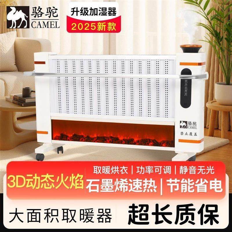 德国原装石墨烯电暖器雪溪大面积暖风机3D动态火焰智能语音取暖片