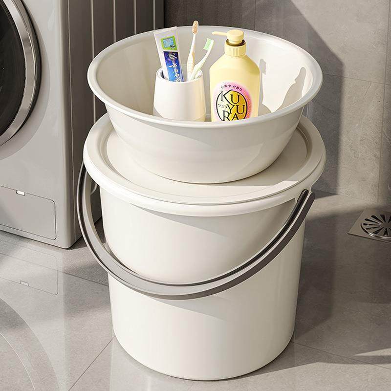 日本进口高颜值水桶套装家用洗衣桶塑料手提桶学生加厚储水洗漱桶