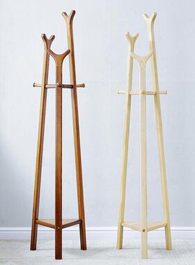 实木架帽架落地卧室衣架轻奢新中衣式简易收纳挂家用衣90338衣服