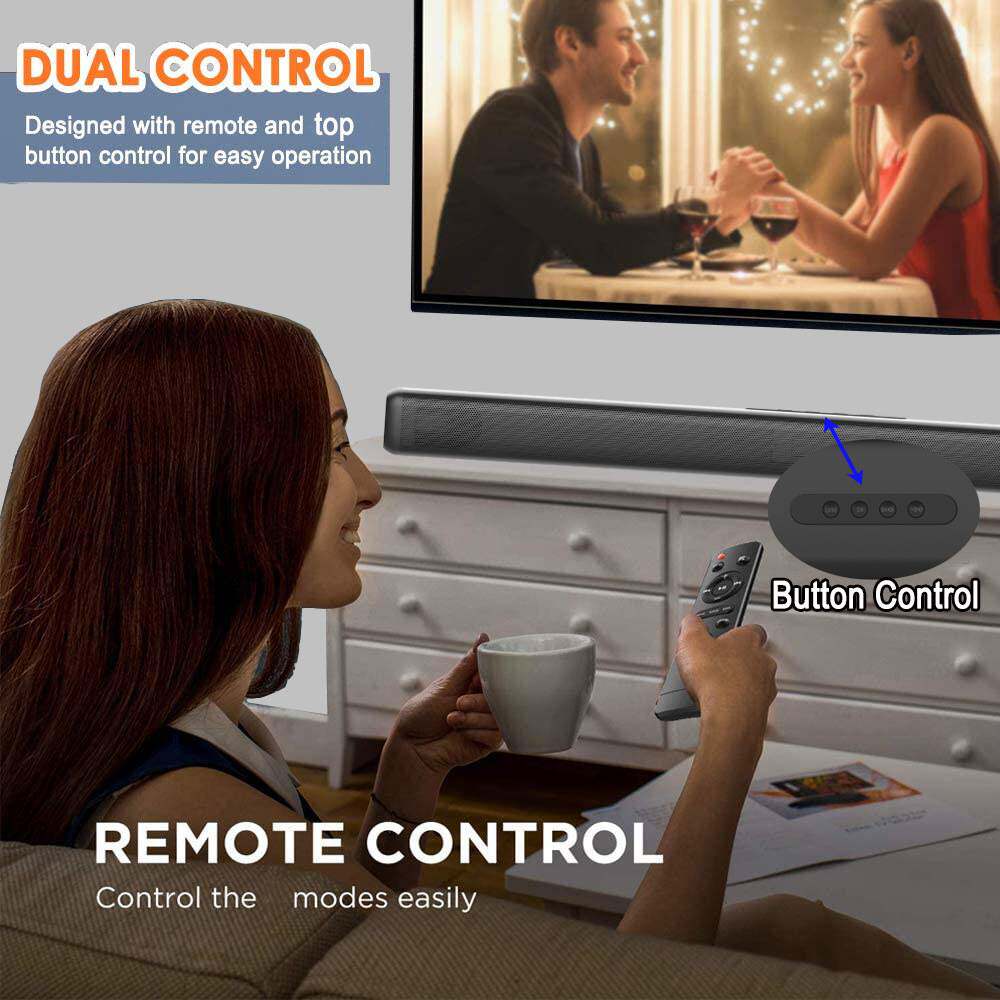 跨境100W家用回音壁条形电视音箱双声道家庭影院声霸无线低音炮