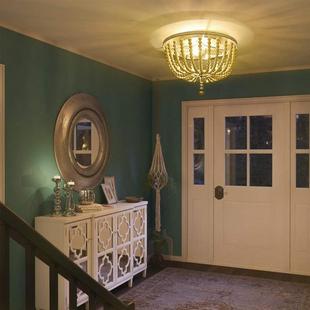 美式 村复跨古波西米亚木珠乡吸顶灯亚JXE马逊ebay境灯过道阳台卧