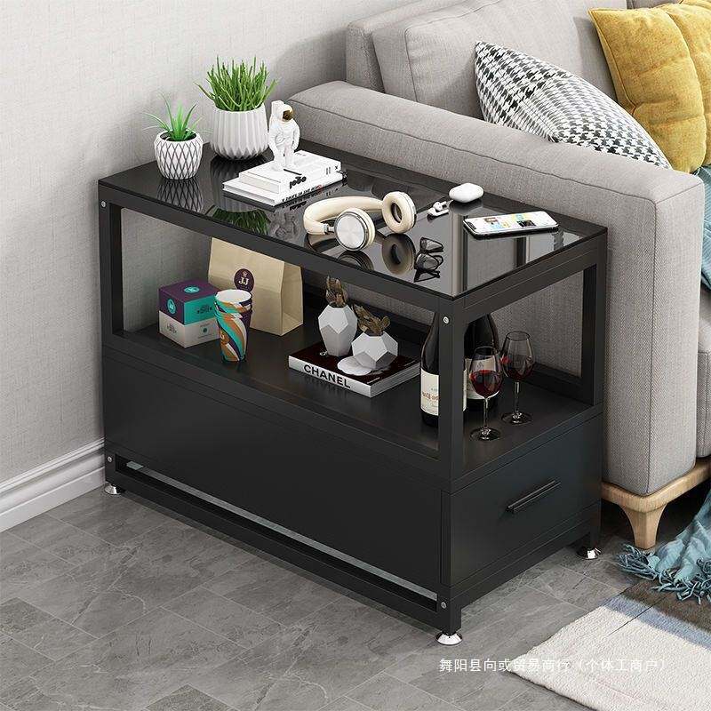 小茶几角几轻奢几沙发边柜窄长边高柜侧边客厅可移动桌简约储物柜