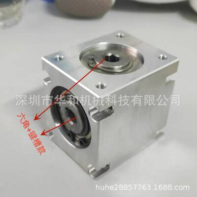 57.5*48*60铝外壳小型1：1伞齿轮转角器90度直角传动换向齿轮箱