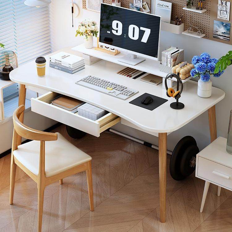 LHS简约现简代桌经济型单人电脑全实木书桌中学生学习桌家用易写