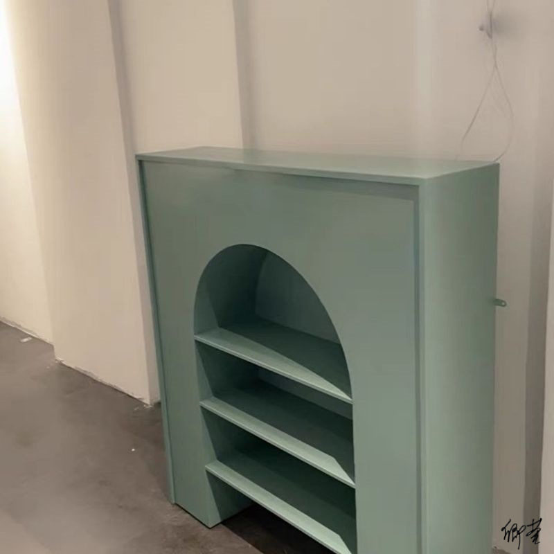 韩式白色简约婚礼壁炉玄关柜