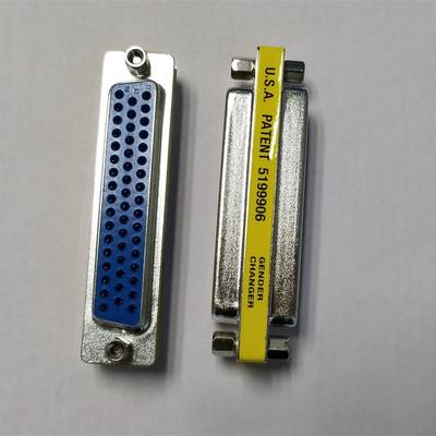 新品DB50芯转接头 DSUB50母转母蓝色镀金d-sub50孔连接头1对1接线