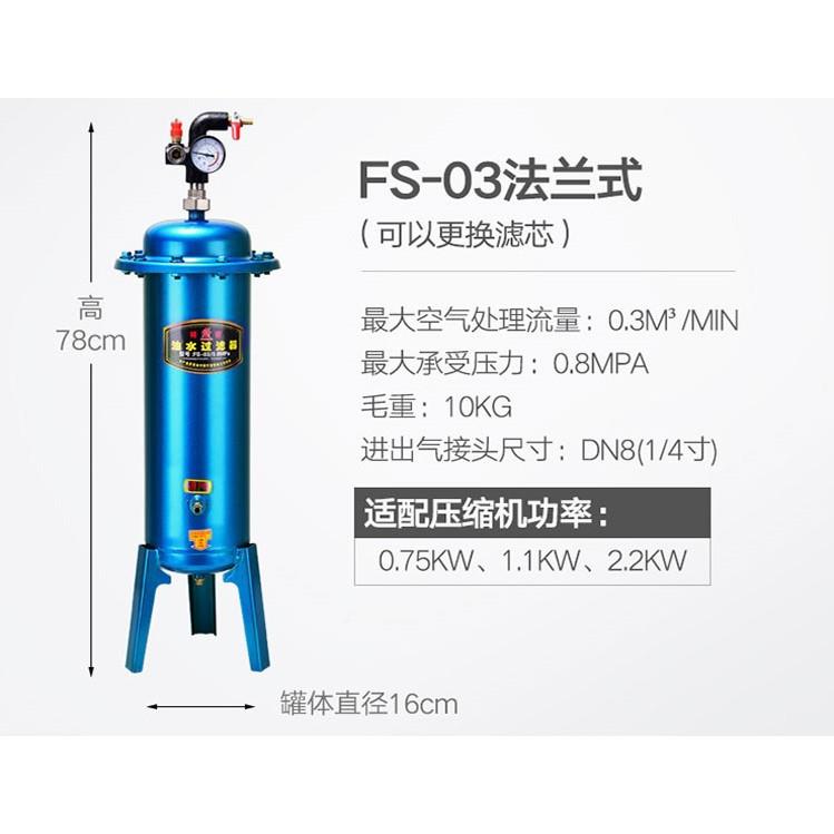 压缩空气净化器压空机油水过滤器油水分FS-05法离净化器