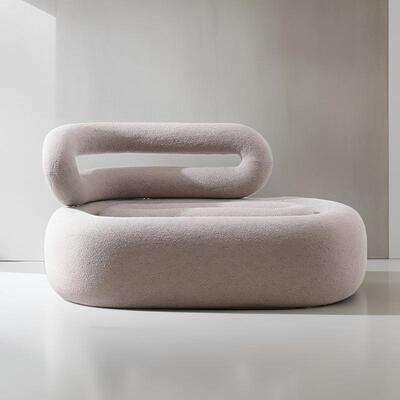 设计师息区沙接待35025沙休发椅轻式意布艺发客厅奢小户型办公