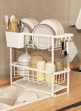 碗碟收架窄边水厨房窗台置物盘BJN架碗纳沥水篮双层家用晾放碗筷