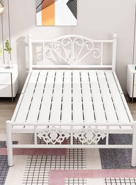 单人折叠家用.米午休简易床固便携床铁艺办公室加硬板CWE钢丝床床