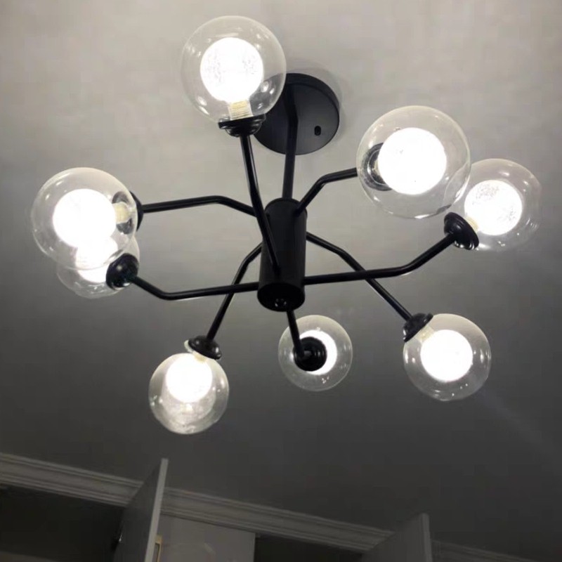 G9 2cm双层玻璃灯罩 G4 1cm灯珠接口 球中球单层球形螺口餐厅吊灯