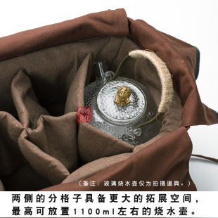 陶知怡大容量旅行茶具收纳包便携茶具收纳盒户外车载茶具包茶具箱