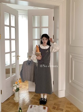 不出错No errors 欧尼灰色套装女23秋小精致马甲半身裙百搭氛围感